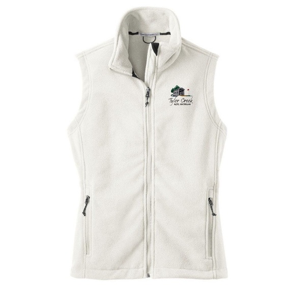 Tyler Creek Golf Course Alto Michigan Fleece Zip Up Golf Vest - Picture 1 of 10